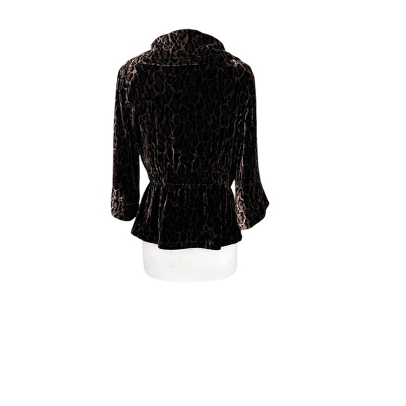 Manuys Elegant Brown and Black Velvet Vest with Peplum Style Size Medium - Picture 4 of 10